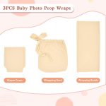 3PCS Baby Newborn Photo Props Wraps & Photography Blanket Set,DIY Newborn Stretch Wrapping Sack Buddy Diaper Cover Infant Photo Blanket Swaddle Photography Props Wraps for Baby Girl Boy - Image 2